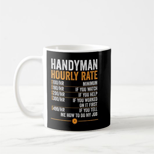 Handyman Hourly Rate Funny Handyman Koffiemok (Links)