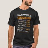 Handyman Hourly Rate Handyman Worker Carpenter Pri T-shirt (Voorkant)