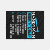 Handyman Hourly Rate Humor Carpenter Funny Handy M Fleece Deken (Voorkant (Horizontaal))