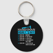 Handyman Hourly Rate Humor Carpenter Funny Handy M Sleutelhanger (Voorkant)