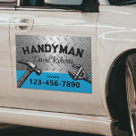 Handyman House Repair Service Faux Metal Blue<br><div class="desc">Handyman Professional Repair & Maintenance Service Car Magnets.</div>
