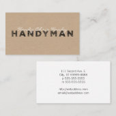 Handyman [Letterdruk Stijl/ambachtelijk papier] Visitekaartje (Voorkant / Achterkant)