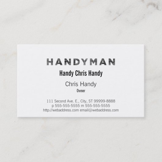 Handyman [Letterdrukstijl] Visitekaartje (Voorkant)