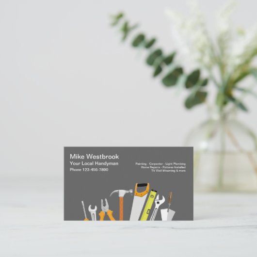 Handyman local Cartes de visite simples (Debout devant)