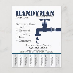 Handyman Loodgietersdiensten Scheur Af Foto Flyer