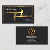 Handyman Macho Faux Gold Hammers Visitekaartje (Voorkant / Achterkant)