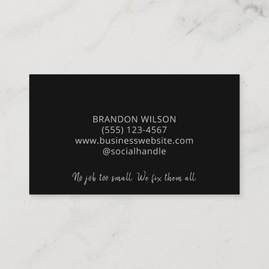 Handyman Maintenance Repair Service Visitekaartje (Achterkant)