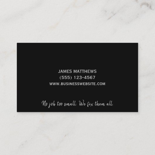 Handyman Maintenance Service Metal Visitekaartje (Achterkant)