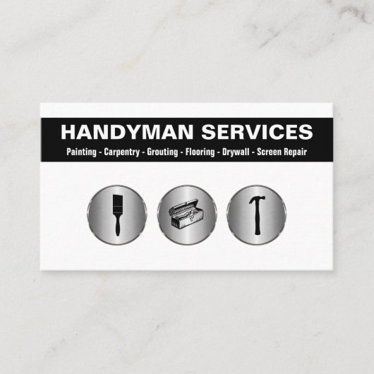 Handyman moderne Cartes de visite simples (Devant)