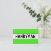 Handyman Neon Green Carte de visite (Debout devant)