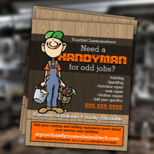 Handyman Odd jobs Carpenter Plumber Painter. Flyer