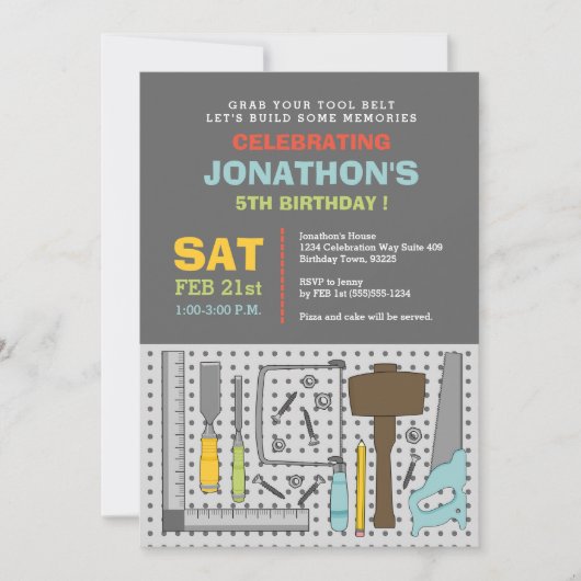 Handyman Outils Anniversaire Fête Invitation (Devant)