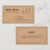 Handyman Outils Carte de visite de texture (Devant / Derrière)