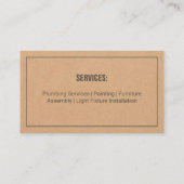 Handyman Outils Carte de visite de texture (Dos)