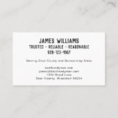 Handyman Outils Carte de visite minimal (Dos)