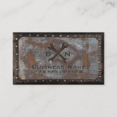 Handyman Plumber  Rusty Metal Construction Visitekaartje (Voorkant)