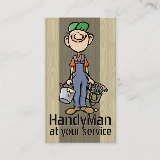 HandyMan. Plumber. Schilder. Sjabloon Bouwer Visitekaartje (Voorkant)