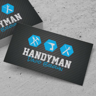 Handyman Professioneel Huis Reparatie Blauw Metaal Visitekaartje