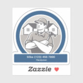 Handyman Promotie Contact Vorm Sticker (Vel)