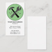 Handyman Repair Construction Hammer Cool Visitekaartje (Voorkant / Achterkant)