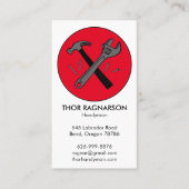 Handyman Repair Construction Hammer Cool Visitekaartje (Voorkant)