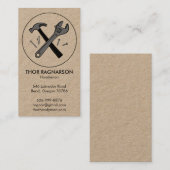 Handyman Repair Construction WFrench Hammer KRAFT Visitekaartje (Voorkant / Achterkant)