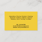 Handyman Reparatie Onderhoudsservice  Kraft Visitekaartje (Achterkant)