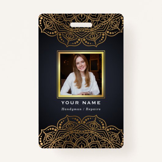 Handyman Repareert Black Gold Badge (Voorkant)