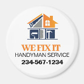 Handyman Service Adverteren Magneet (Voorkant)