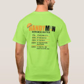 HANDYMAN SERVICE RATES T-SHIRT (Achterkant)