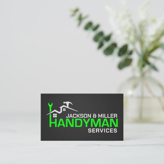 Handyman Services Cool Simple Visitekaartje (Staand voorkant)