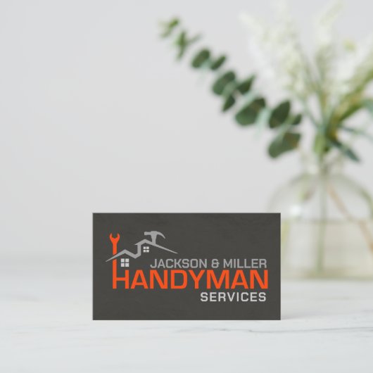 Handyman Services Cool Simple Visitekaartje (Staand voorkant)