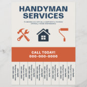 Handyman Services Flyer with Tear-Off Tabs (Voorkant)