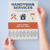 Handyman Services Flyer with Tear-Off Tabs (Hand)