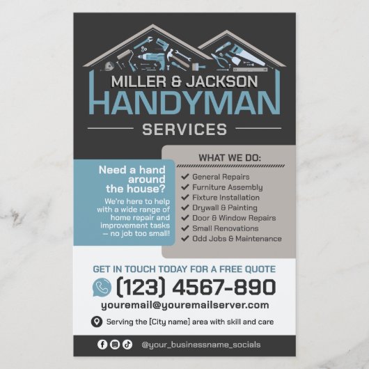 Handyman Services - Home Reparatie & Onderhoud Flyer (Voorkant)