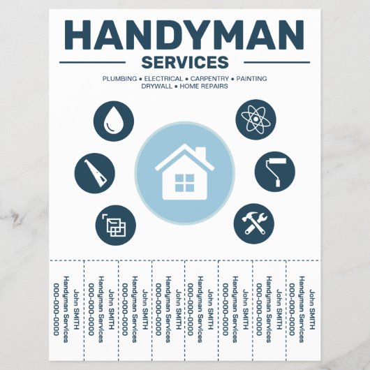 Handyman Services Tear-Off Tabs Flyer (Voorkant)