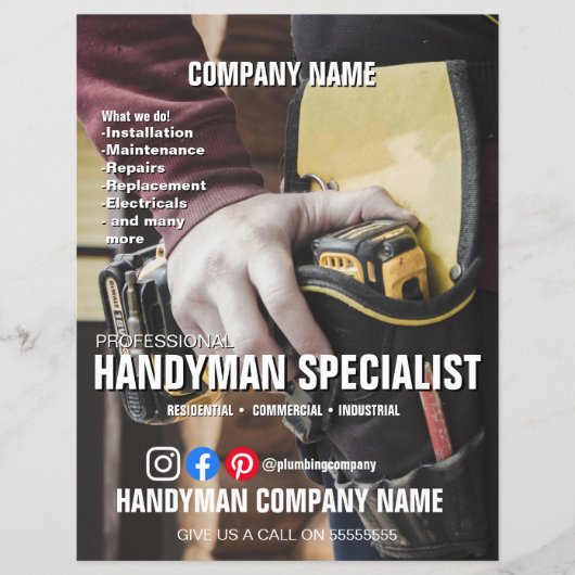 Handyman Services timmerman joiner kleine bedrijve Flyer (Voorkant)