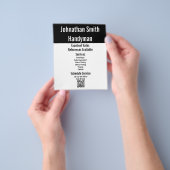 Handyman Services Zwart-wit QR Code Sjabloon Flyer (Hand)
