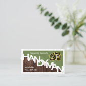Handyman Signage Border Wood Grain Visitekaartje (Staand voorkant)
