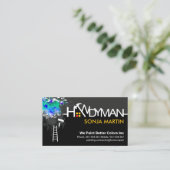 Handyman Signage Peeling Paint Splatter Visitekaartje (Staand voorkant)