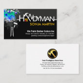 Handyman Signage Peeling Paint Splatter Visitekaartje (Voorkant / Achterkant)