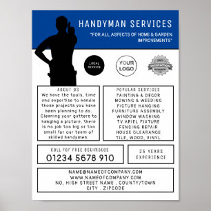 Handyman Silhouette Adverteren Poster