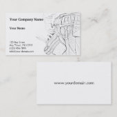 Handyman Sketch in Black and White Business Visitekaartje (Voorkant / Achterkant)