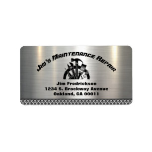 Handyman Steel Bord Maintenance Service-adres Etiket