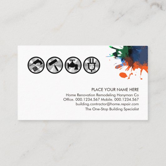 Handyman Tabs op Cooper Bronze Layer Visitekaartje (Achterkant)