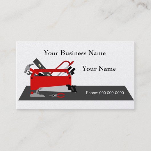 Handyman Tool Box Bedrijfskaart Template Visitekaartje (Voorkant)