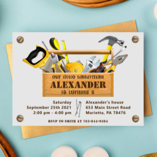 Handyman Tools and Gadgets Birthday Party Kaart