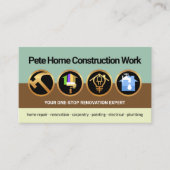 Handyman Tools Column Layers Construction Builder Visitekaartje (Voorkant)
