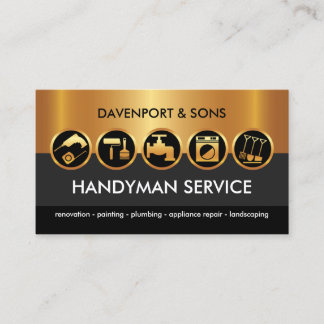 Handyman Tools Goud Zwart Lagen Visitekaartje