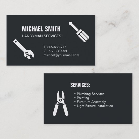 Handyman Tools Handyman Services Carte de visite (Devant / Derrière)